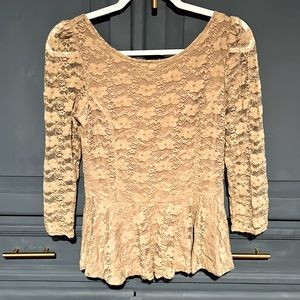 Lace blouse with zipper back